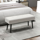 HOMCOM End of Bed Bench with Thick Padding and Steel Legs for Entryway