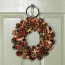 Winter Spice Hanging Christmas Wreath with Pine Cones Berries & Dried Fruit