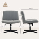 HOMCOM Linen Criss Cross Legged Office Chair with Tilt Function