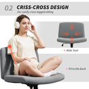 HOMCOM Linen Criss Cross Legged Office Chair with Tilt Function