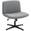 HOMCOM Linen Criss Cross Legged Office Chair with Tilt Function