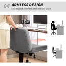 HOMCOM Linen Criss Cross Legged Office Chair with Tilt Function