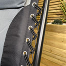 Luxury Padded Multi Position Zero Gravity Garden Relaxer Chair Lounger In Grey & Black