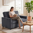 HOMCOM 2 Seater Sofa Bed, 3-in-1 Velvet Pull Out Sleeper Sofa, Dark Grey