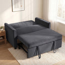 HOMCOM 2 Seater Sofa Bed, 3-in-1 Velvet Pull Out Sleeper Sofa, Dark Grey