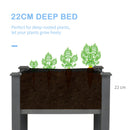 Outsunny Garden Wooden Planter Flower Raised Bed, Dark Grey