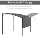 Outsunny 3 X 2.5m Patio Metal Gazebo Pergola Wall Mount Outdoor Shelter, Grey