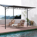 Outsunny 3 X 2.5m Patio Metal Gazebo Pergola Wall Mount Outdoor Shelter, Grey