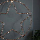 49cm Battery Powered Light up Christmas Gold Star Ball with Twinkling Warm White LEDs
