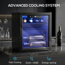 HOMCOM 12 Bottle Wine Cooler, 4-16°C Under Counter Drinks Beer Wine Fridge
