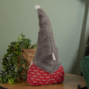 35cm Battery Operated Light up Christmas Gonk with Grey Hat & Red Body
