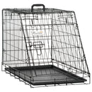 Pawhut Trapeze Collapsible Dog Pet Travel Box Cage Removable Tray 77 X 47 X 55cm