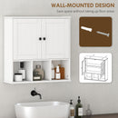HOMCOM Bathroom Wall Cabinet, Medicine Cabinet with Open Compartments, Shelf