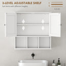 HOMCOM Bathroom Wall Cabinet, Medicine Cabinet with Open Compartments, Shelf