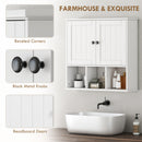 HOMCOM Bathroom Wall Cabinet, Medicine Cabinet with Open Compartments, Shelf