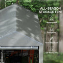 Outsunny 1.2 x 1.8m Portable Garden Shed for Motorbikes, Garden Tools, Bikes