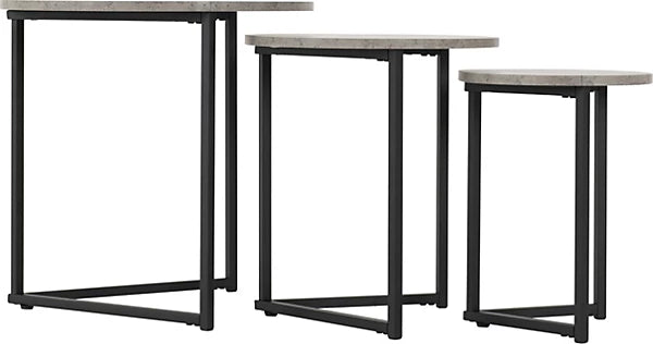 ATHENS ROUND 3PC NEST OF TABLES - CONCRETE EFFECT