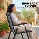 Outsunny Folding Garden Chairs Set of 4 with High Back, Armrests, Light Grey