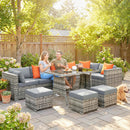Outsunny 10 Piece Rattan Garden Furniture Set, Outdoor Patio Furniture