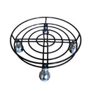 27cm Black Heavy Duty Metal Garden Patio Plant Flower Pot Stand Trolley on Metal Castor Wheels
