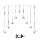 1.2m X 1.2m Light Up Snowflake Pin Wire Christmas Curtain Lights With 339 Rainbow LEDs