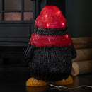 30cm Light up Acrylic Christmas Penguin with Scarf and 30 White LEDs