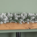 2.7m (9ft) Luxury Imperial Green Snowflocked Christmas Garland