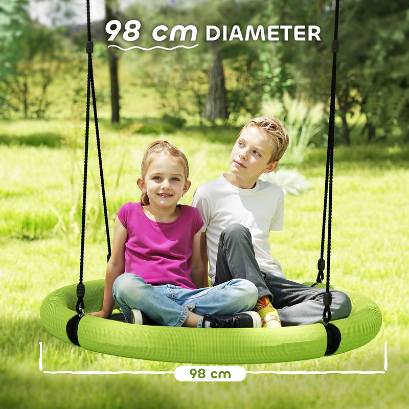 AIYAPLAY Nest Swing Seat, 100 cm Saucer Tree Swing Set for Kids, Purple