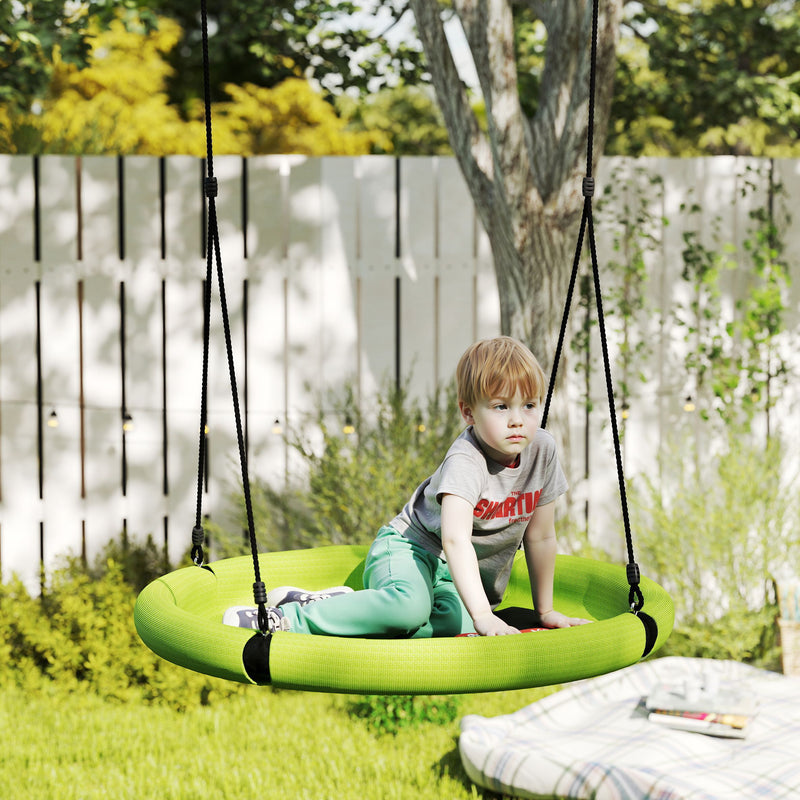 AIYAPLAY Nest Swing Seat, 100 cm Saucer Tree Swing Set for Kids, Purple