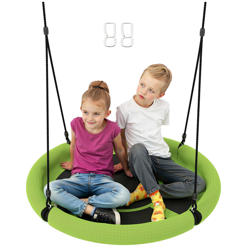 AIYAPLAY Nest Swing Seat, 100 cm Saucer Tree Swing Set for Kids, Purple