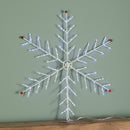 50 x 50cm Light up Metal Christmas Snowflake with 132 Multi-Action White LEDs