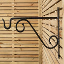 Pack Of 2 35cm Black Metal Heavy Duty Twisted Garden Patio Wall Bracket Hook For Hanging Planter
