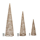 Set of 3 Gold Glitter Twist Christmas Cone Trees with 90 Warm White LEDs