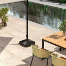 Outsunny Patio Parasol Base Umbrella Stand, Sand/Water Filled, Black