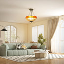 HOMCOM Tiffany Style Ceiling Light, Vintage Chandelier With 3 E27 Sockets