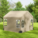 Outsunny 3 X 3 M Party Tent, Outdoor Canopy Tent With Sidewalls, Beige