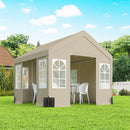 Outsunny 3 X 3 M Party Tent, Outdoor Canopy Tent With Sidewalls, Beige