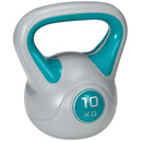 SPORTNOW 10kg Kettle Bell with Handle for Home Gym, Light Blue and Grey