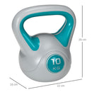 SPORTNOW 10kg Kettle Bell with Handle for Home Gym, Light Blue and Grey