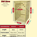 68cm x 1.2m Wooden Outdoor Garden Single Wheelie Bin Store Storage
