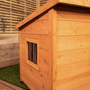 82cm x 1.16m Large Outdoor Garden Wooden Dog House Kennel with Window