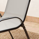 Outsunny Garden Bistro Set, Small Garden Set W/ Stackable Chairs, Light Grey