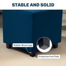 HOMCOM Square Footstool Small Ottoman With Wood Legs For Bedroom