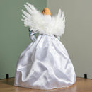 30cm Christmas Angel Tree Topper Decoration in White & Silver