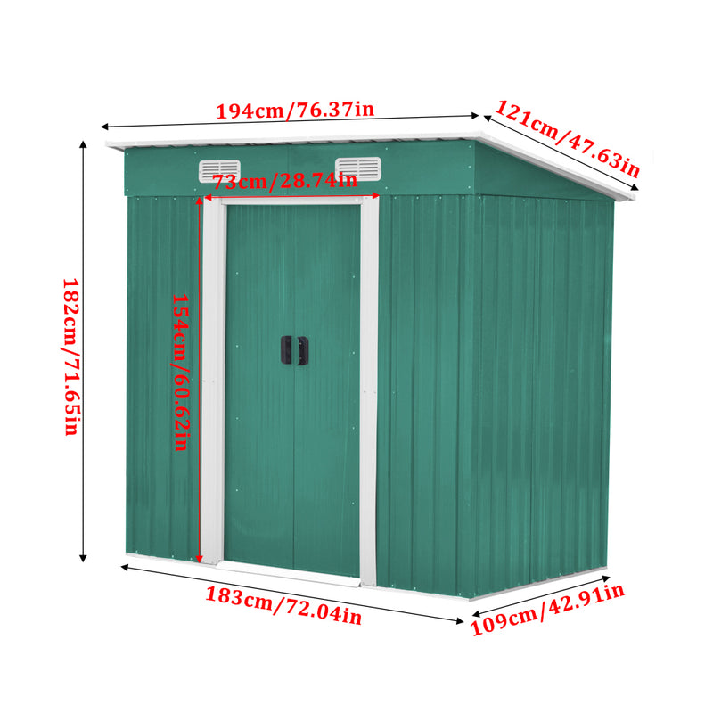 Livingandhome Compact Metal Storage Tool Shed For Garden Patio