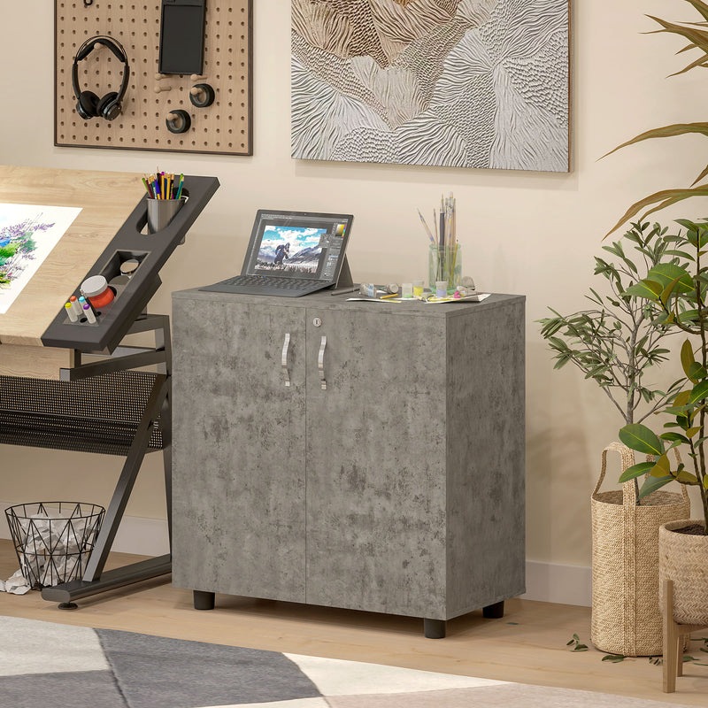 Vinsetto 2-Tier Locking Filing Cabinet Office Storage Cabinet