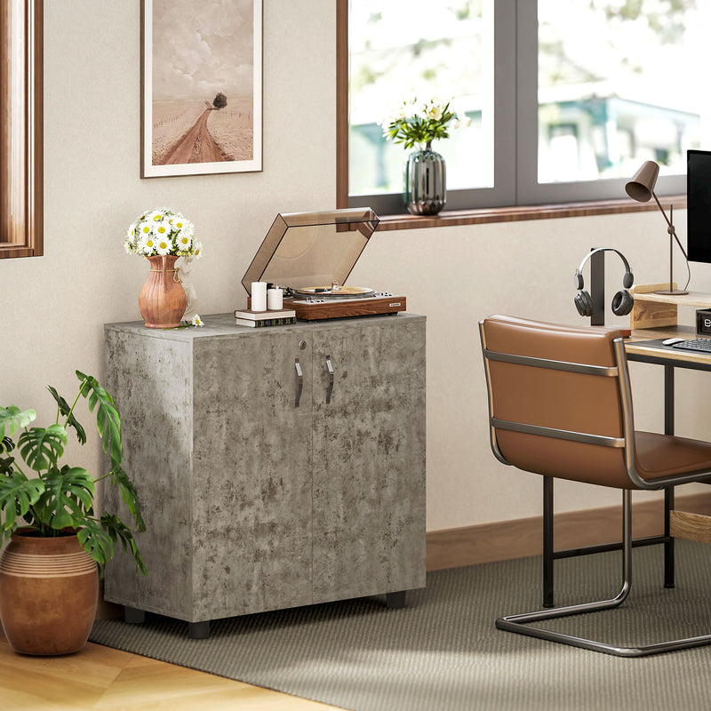 Vinsetto 2-Tier Locking Filing Cabinet Office Storage Cabinet
