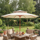 Outsunny 2.7 M Garden Parasol With Double Top, Cream White