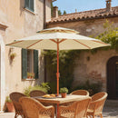 Outsunny 2.7 M Garden Parasol With Double Top, Cream White
