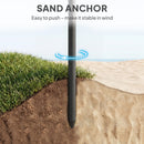 Outsunny 1.8 m Beach Umbrella Parasol with Sand Anchor, Tilt, Dark Grey